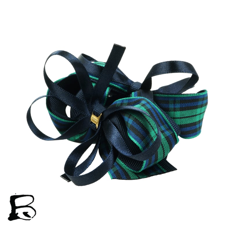 ヘアゴム ヘアリボン ツインテール　1194　ネイビー ツインヘアゴム】 キッズ リボン ツインテール ネイビー