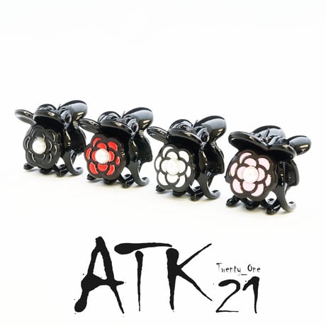 カメリアモチーフ ミニバンスクリップ プチヘアクリップ かわいい レディース ヘアアクセサリー：HBS170702