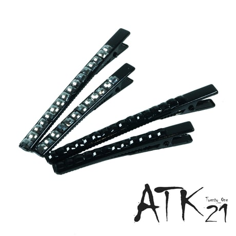 【２点セット】ブラック ブラックシルバー  シンプル 上品  ヘアクリップ ダッカールクリップ 髪留め レディース きれい目 ヘアアクセサリー