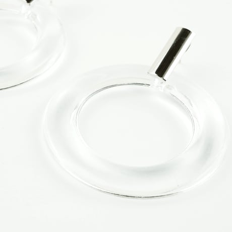 クリア サークル 春 夏 スタッド ピアス 上品 大人アクセ レディース アクセサリー：PL180301