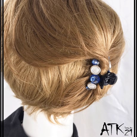 サークル アクリルストーン キラキラ シンプル 上品 バンスクリップ へアクリップ しっかりホールド 簡単ヘアアレンジ 髪留め 大人アクセ レディース ヘアアクセサリー：HBM190102
