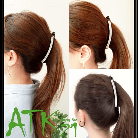 3連 ラインストーン バナナクリップ シンプル 上品 きれい目コーデ 簡単ヘアアレンジ レディース ヘアアクセサリー：BNN170301