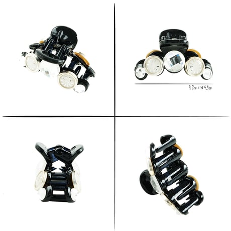 サークル アクリルストーン キラキラ シンプル 上品 バンスクリップ へアクリップ しっかりホールド 簡単ヘアアレンジ 髪留め 大人アクセ レディース ヘアアクセサリー：HBM190102