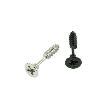 両耳用（2点セット）ネジ  16G ステンレスピアス Surgical Steel 316L 軟骨 ボディピアス メンズ レディース ユニセックス アクセサリー：MPS180101
