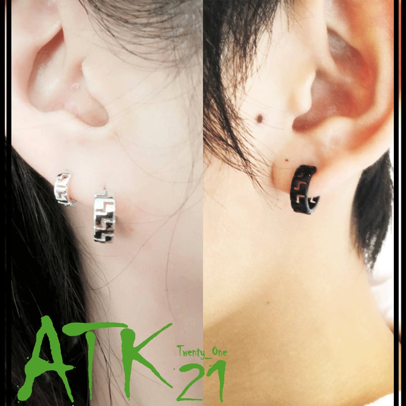 ヴェルサーチ グレカフープピアス シルバー 両耳 関税送料込【VERSACE 】グレカフープピアス (VERSACE/ピアス