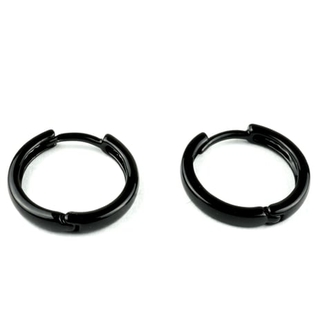 両耳用（2個セット） シンプル  ミニフープピアス  ミニリングピアス   ブラックカラー  ブラスピアス  メンズ  レディース  アクセサリー
