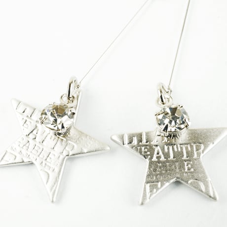スター 星 スウィング 揺れる 一粒ストーン ピアス カジュアル 華奢 シルバー ゴールド レディース アクセサリー:PL160201