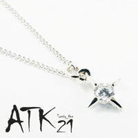 ミニクロス 十字架 一粒 ストーン ネックレス レディース アクセサリー：NC160601