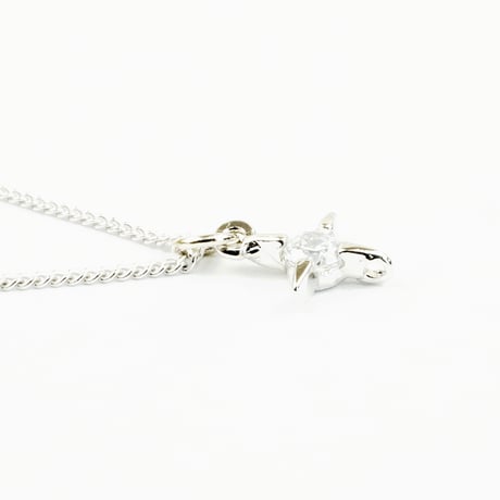 ミニクロス 十字架 一粒 ストーン ネックレス レディース アクセサリー：NC160601
