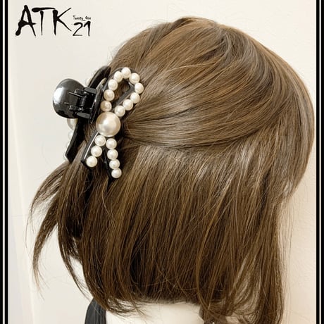 クロスリボン パール ブラック クリア バンスクリップ ヘアクリップ 髪留め しっかりホールド 簡単ヘアアレンジ レディース ヘアアクセサリー