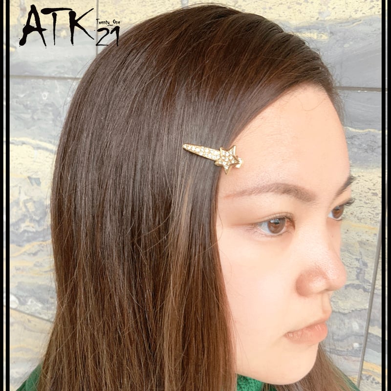 キラキラ スター ミニヘアクリップ ビジュー 大人コーデ 髪留め 
