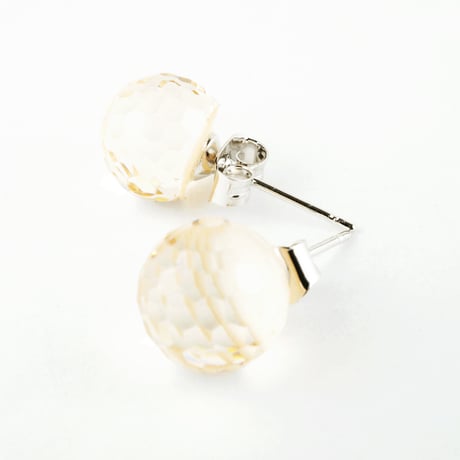 透明感いっぱい ニュアンスカラー ストーン ボール スタッド ピアス おしゃれ レディース アクセサリー：PKS160302
