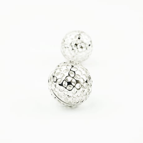 両耳用（2個セット）透かし  ボール フープピアス 18G シルバー ブラック シンプル 上品  レディース アクセサリー:HPB170503