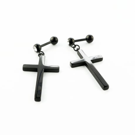 両耳用（2個セット）クロス 十字架 一粒ストーン 16G サージカルステンレスピアス  軟骨 ボディピアス メンズ レディース ユニセックス アクセサリー：MPS170209