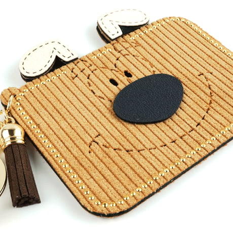 Dog 犬 いぬ わんこ モチーフ スエード パスケース  カードケース カードホルダー ICカード キーホルダー アクセサリー：PC180204