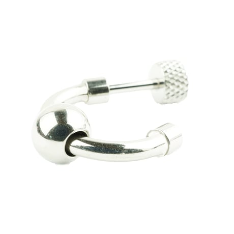 片耳用（1個売り）フープ  シルバーボール 16G ステンレスピアス Surgical Steel 316L 軟骨 ボディ メンズ レディース ユニセックス アクセサリー：MPS171004