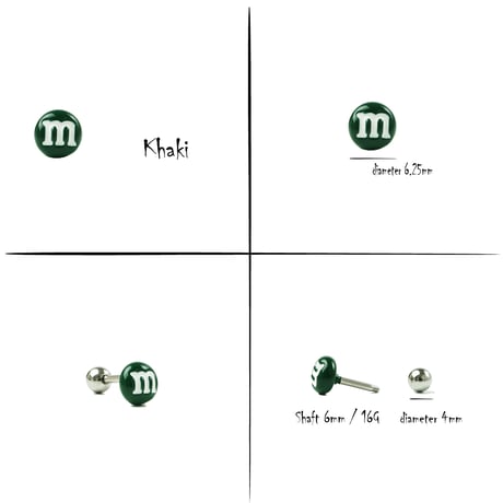 片耳用（1個売り）m＆m’sモチーフボディピアス ステンレス 16G サージカルステンレス316L メンズ レディース ユニセックス アクセサリー：MBS200201S