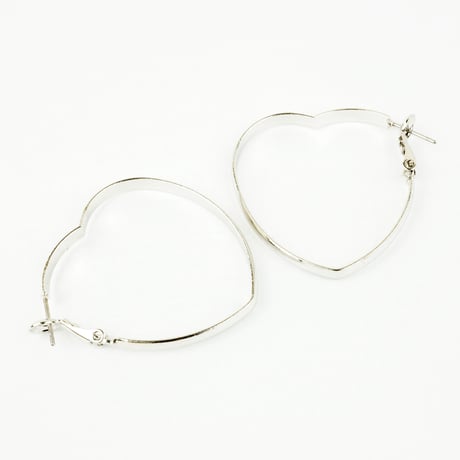 オープンハート フープピアス リングピアス シルバー レディース アクセサリー：PL160803