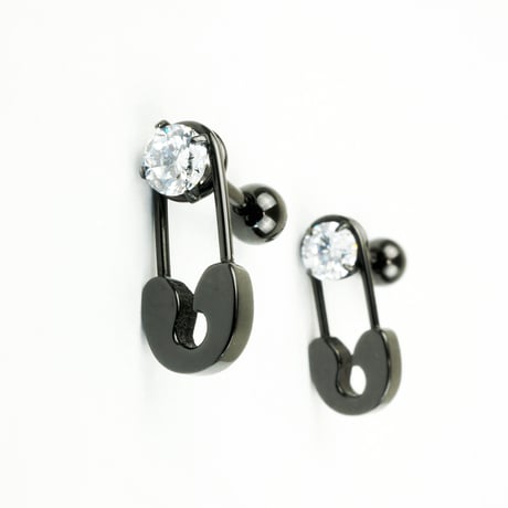 両耳用（2個セット） 安全ピン  ボディピアス 軟骨ピアス バーベルピアス ユニセックス ステンレス Surgical Steel316L ：MP160802