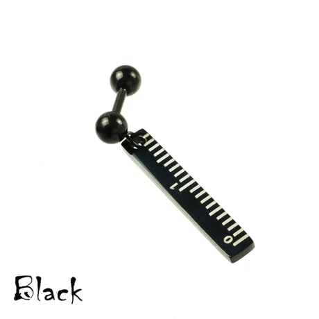 片耳用（1個売り）ものさしモチーフ 定規ピアス ボディピアス リングピアス ステンレス 16G サージカルステンレス316L メンズ レディース ユニセックス アクセサリー：MBS191208