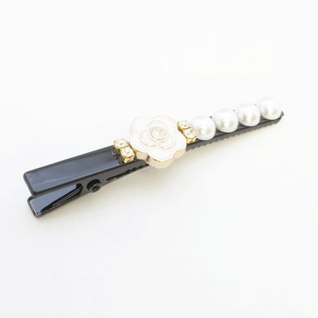 カメリア  パール ストーン ヘアピン ヘアクリップ ダッカール くちばしクリップ 簡単ヘアアレンジ レディース ヘアアクセサリー  ：HD170702