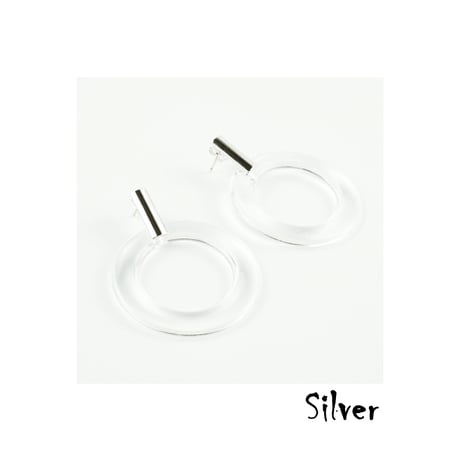 クリア サークル 春 夏 スタッド ピアス 上品 大人アクセ レディース アクセサリー：PL180301