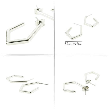 (2点セット）ひし形  カジュアル ピアス スタッドピアス シルバー ゴールド メンズ レディース ユニセックス アクセサリー：PM190605