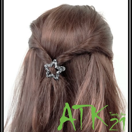 スター フラワー ストーン パール ヘアクリップ ダッカール 簡単ヘアアレンジ 髪留め 大人可愛い レディース ヘアアクセサリー：HD170301
