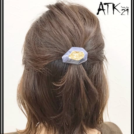 ゴールドプレート 上品 変形 マーブル模様 大人レディ ヘアフック ヘアカフス ポニーフック ヘアクリップ レディース ヘアアクセサリー：HF191101