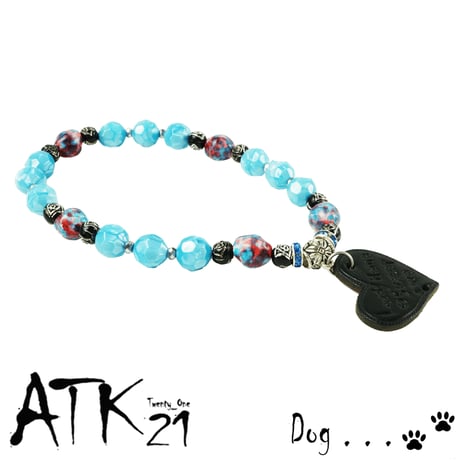 犬用ネックレス ドックアクセサリー ドックネックレス 愛犬 わんこアクセサリー ターコイズ ハートチャーム 愛犬のためのネックレス お散歩クッズ：DN190501