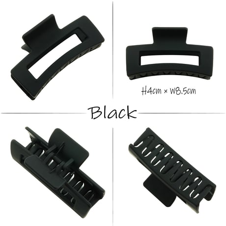 オープン スクエア マットカラー 上品 シンプル バンスクリップ へアクリップ しっかりホールド 簡単ヘアアレンジ 髪留め レディース ヘアアクセサリー