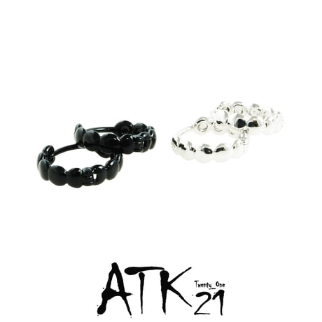 両耳用（2個セット）シンプル  シルバー ブラック フープ リング ピアス メンズ レディース ユニセックス アクセサリー
