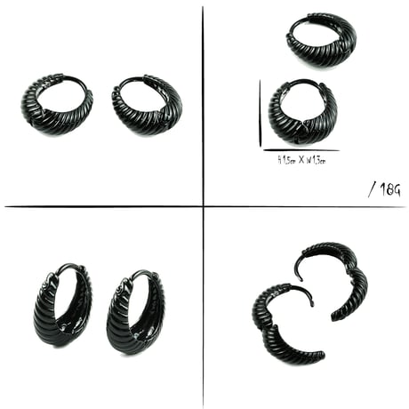 両耳用（S／2点セット）シンプル ツイスト フープピアス リングピアス ブラック シルバー ゴールド レディース アクセサリー：PHB180803S