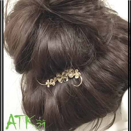 (3点セット)変形フラワー パール ビジュー メタル ゴールド ヘアピンセット 簡単ヘアアレンジ 髪どめ 前髪 レディース ヘアアクセサリー ：HAS180804