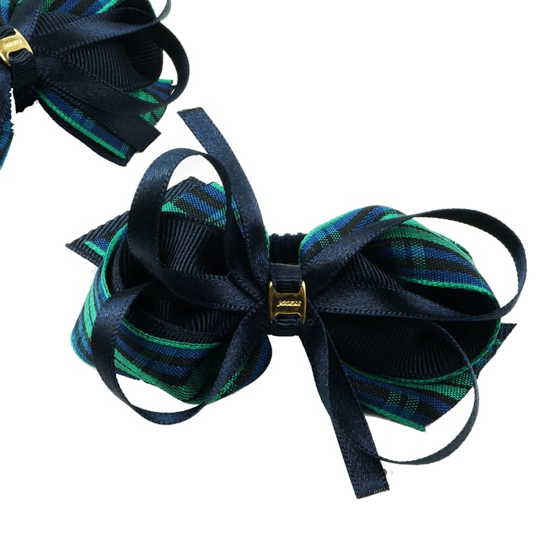 確認　ヘアゴム ヘアリボン ツインテール　309　ラインストーン　ネイビー　紺 確認 ヘアゴム ヘアリボン ツインテール 309 ラインストーン