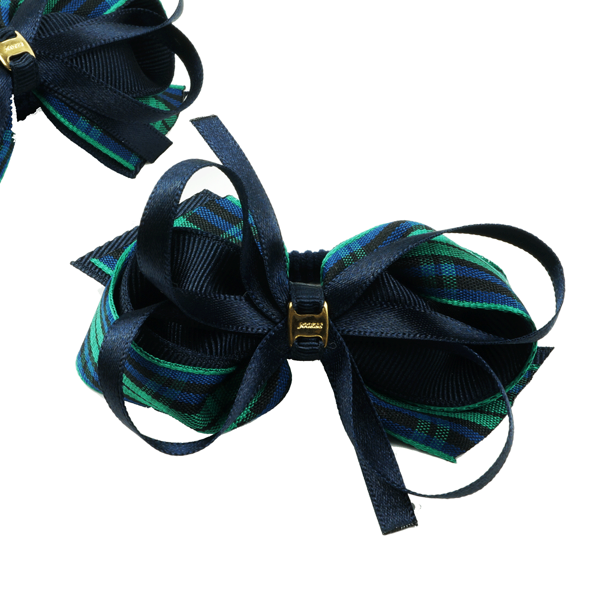 ヘアゴム ヘアリボン ツインテール1194ネイビー