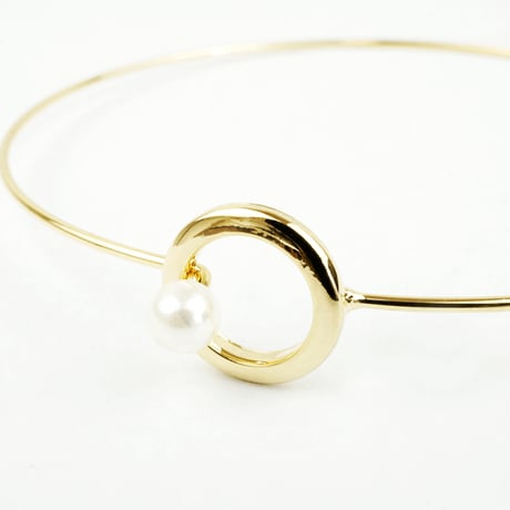 華奢なバングル 一粒パール サークル ブレスレット レディース アクセサリー おしゃれ 人気：BR160601SA