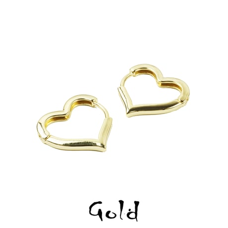 両耳用（2点セット）ハート Heart モチーフピアス フープピアス 可愛い 人気 おしゃれ 大人アクセ メンズ レディース ユニセックス アクセサリー：HPB190701