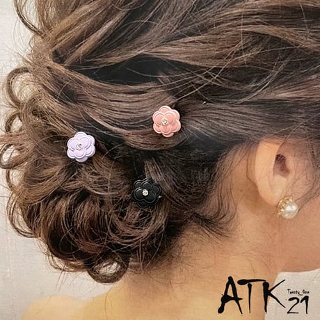 カメリア フラワー お花 ミニコーム 小さめ かんざし簪 夜会巻き 浴衣 着物 髪飾り ヘアアレンジ レディース ヘアアクセサリー