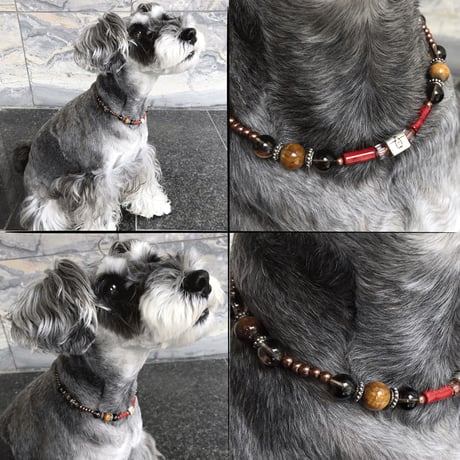 犬用ネックレス ドックアクセサリー ドックネックレス タイガーアイ ムーンストーン 愛犬 わんこアクセサリー  愛犬のためのネックレス お散歩クッズ：DN190701