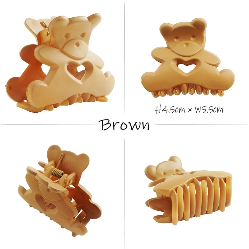 Bear くまちゃんcute 可愛い マットカラー バンスクリップ ヘア
