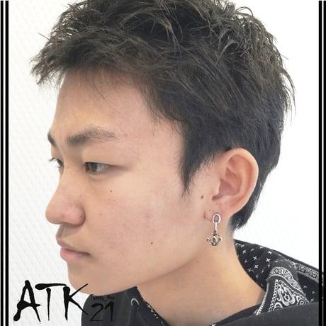 片耳用（1個売り）イカリ  アンカー 16G 揺れる ステンレスピアス Surgical Steel 316L 軟骨 ボディ メンズ レディース ユニセックス アクセサリー：MPS171003