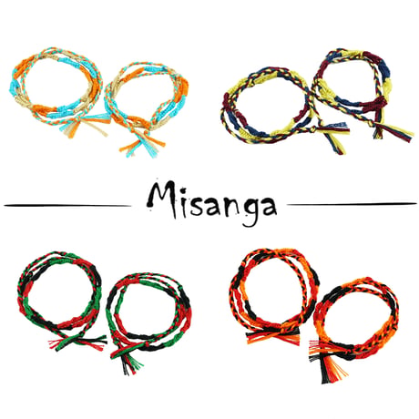 夏 海 ペア カップル ミサンガ Missanga  アンクレット  メンズ レディース お守り ミックスカラー コードアンクレット