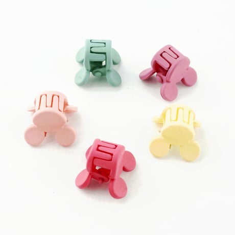 （5個セット） ミッキー パステルカラー ミニバンスクリップ プチヘアクリップ かわいい キッズ レディース ヘアアクセサリー：HBS170206