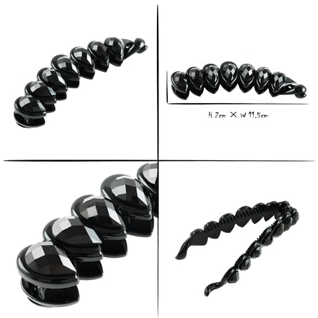 ラメ入り ティアドロップ ダイヤモンドカット 涙型 バナナクリップ シンプル 上品 髪留めヘアクリップ レディース 簡単ヘアアレンジ ヘアアクセサリー：BNN181202