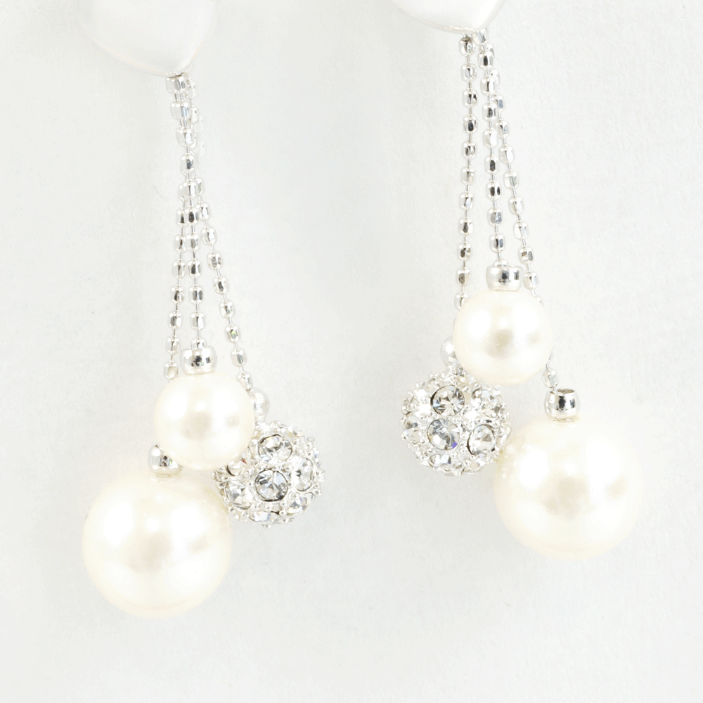 SWAROVSKI スワロフスキー パヴェボール パール ピアス スイング