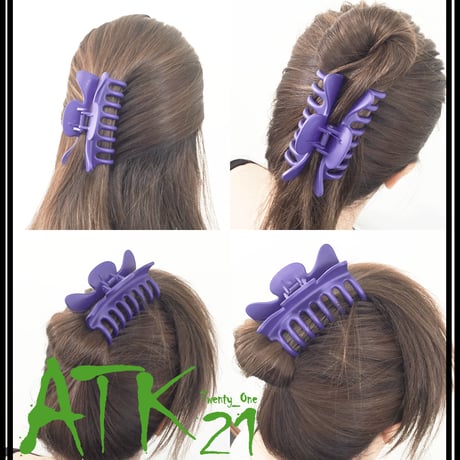 シンプル マットカラー バンスクリップ ヘアクリップ 髪留め 簡単ヘアアレンジ レディース ヘアアクセサリー：HB170801