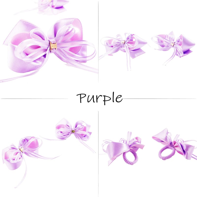 2点セット） ダブルリボン ヘアゴム ツインテール キッズ アクセサリー