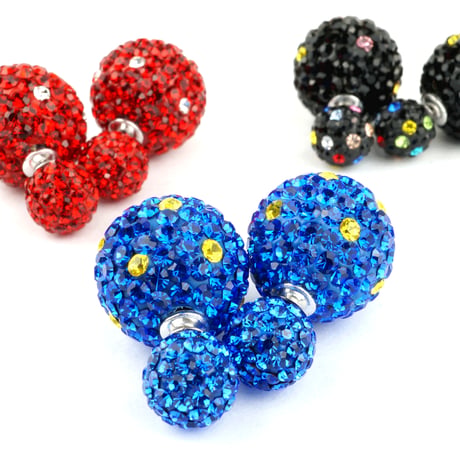 パヴェボール バックキャッチピアス キラキラカラーボール  スワロフスキーボールピアス  キラキラドットカラーボール ピアス