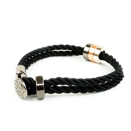 ２連 ２ライン ３リング コードブレスレット メンズブレスレット メンズアクセサリー ユニセックス アクセサリー：MB140204